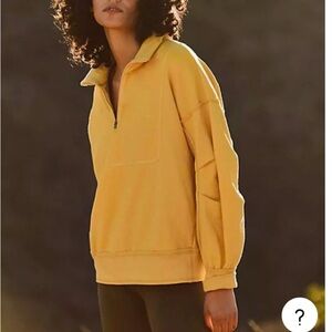 Free People Movement In the Clouds half zip Pullover Sweater sweatshirt Top